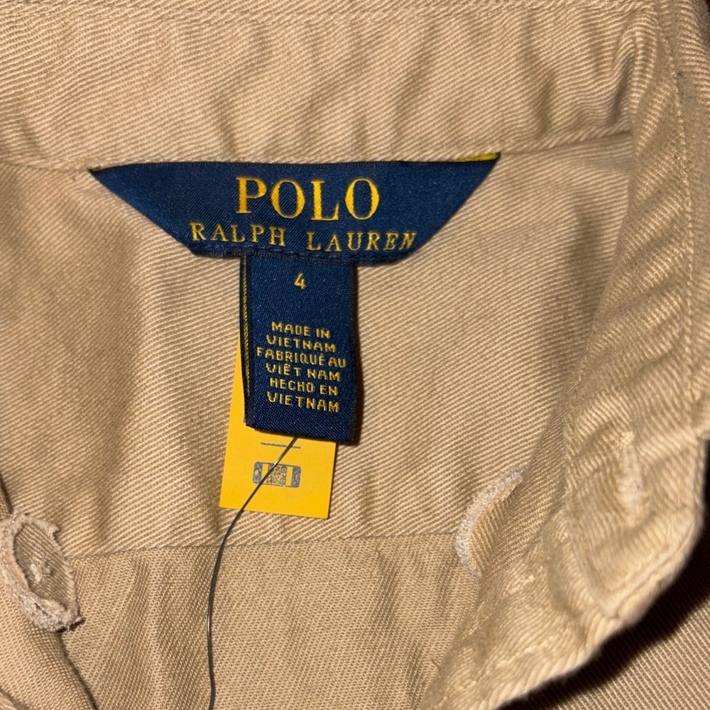 Best offer on this stylish tan khaki girls dress/ size 4/Polo Ralph Lauren.